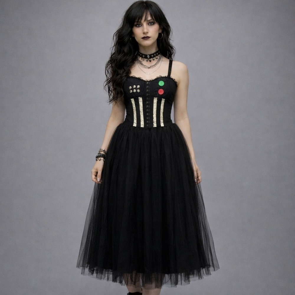 Royal Bones by Daang Sexy Corset Bustier Goth Punk Dress Style 101103 Size Large